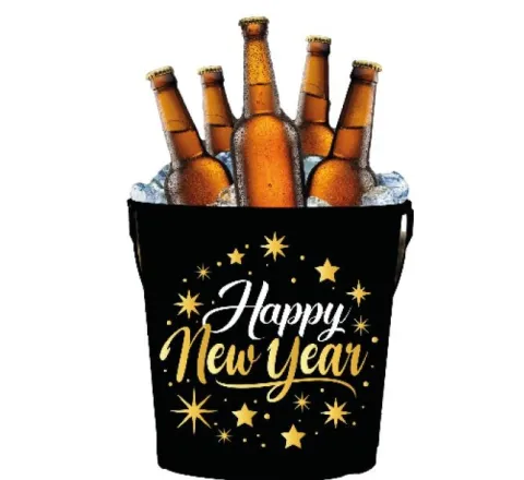 Happy new year metal spand - 19x23cm