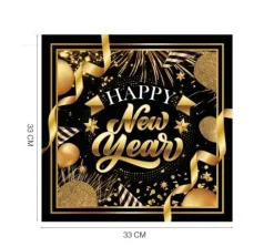 Happy new year servietter - 20 styks -16x16cm