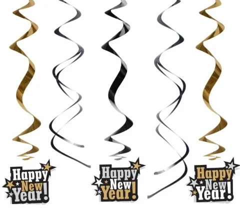 Happy new year swirls