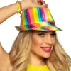 Hat Fedora med pailletter Regnbue
