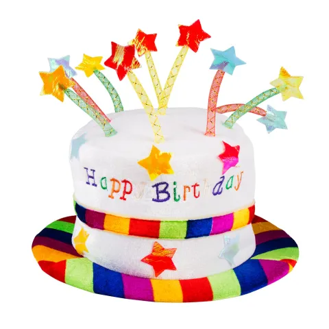 Hat Rainbow cake 'Happy birthday'