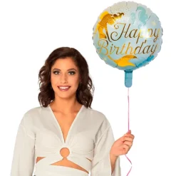 Havfrue folieballon Happy birthday
