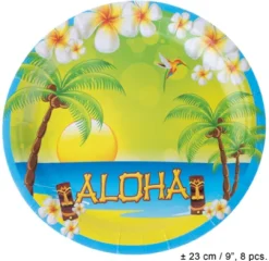 Hawaii Aloha BLÅ Tallerken 8 stk