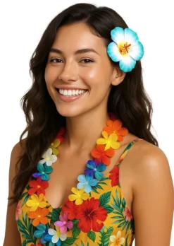 Hawaii blomst hårclips 3 stk.