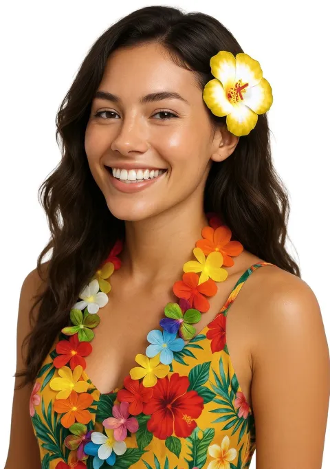 Hawaii blomst hårclips 3 stk.