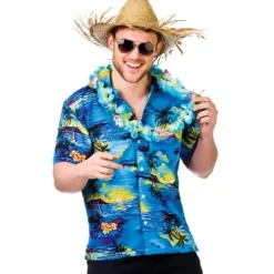 Hawaii Skjorte, Blue Palm