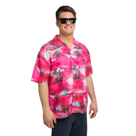 Hawaii skjorte , pink palm tree