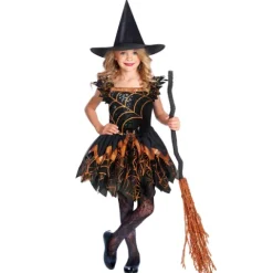Hekse kostume Lux -Spooky orange print