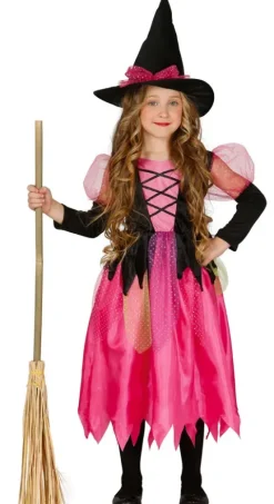 Hekse kostume Sort-Pink