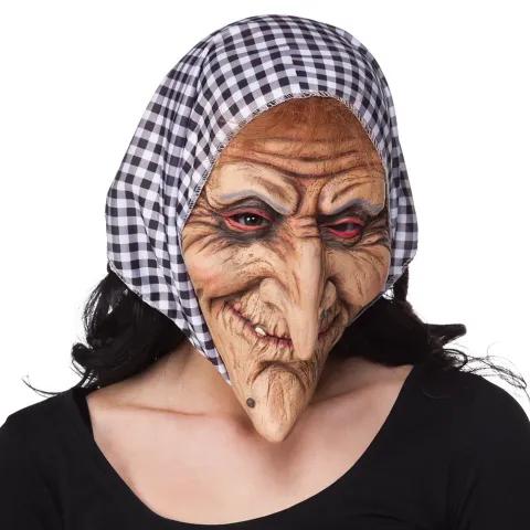 Heksemaske med ternet tørklæde