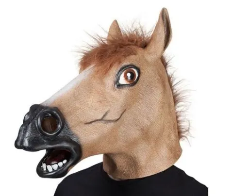 Hestemaske i Latex, Brun