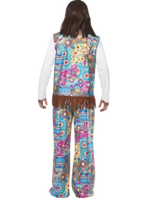 Hippie kostume lyseblå Groovy