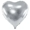 Hjerte Folieballon Sølv 45cm