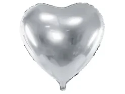 Hjerte Folieballon Sølv 45cm