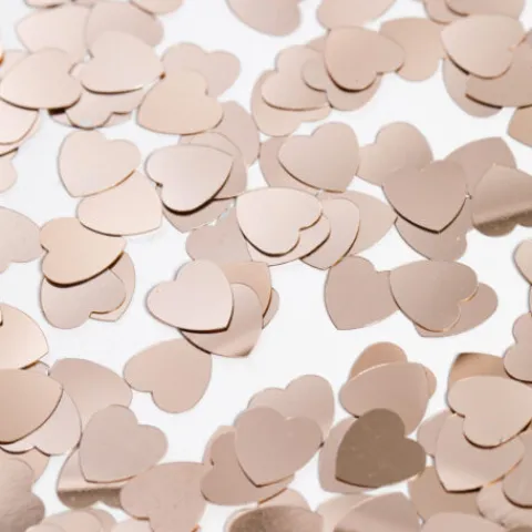 Hjerte konfetti med rosegold hjerter