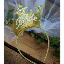 Hårbøjle Bride to be Guld