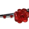 Hårspænde, metal med 4 røde blomster