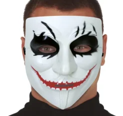 Hvid maske med klovne make up