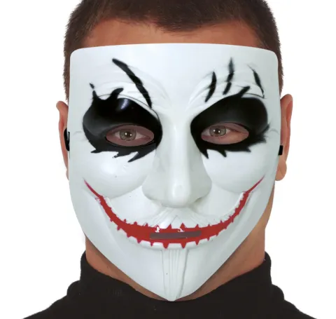 Hvid maske med klovne make up