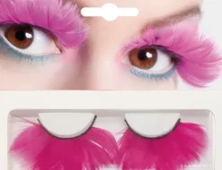 Øjenvipper med Pink fjer