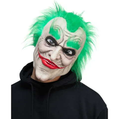 Joker maske med hår Latex