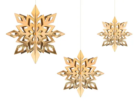 Jule dekoration Guld - Snow Flake 6stk