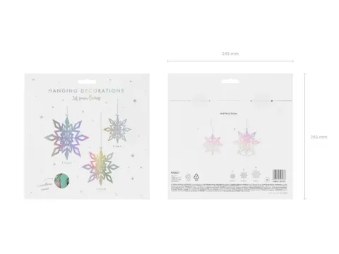 Jule dekoration - Snow Flake 6stk iriserende