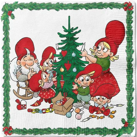 Julius Juleserviet med nissefamilie