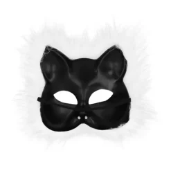 Katte maske hvid - plys