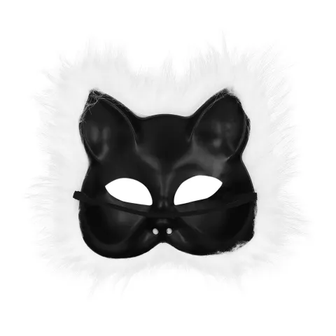 Katte maske hvid - plys