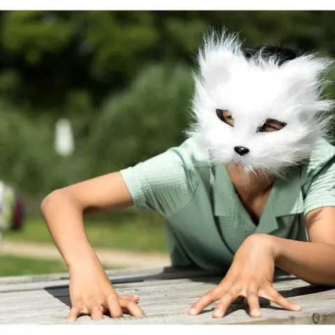Katte maske hvid - plys