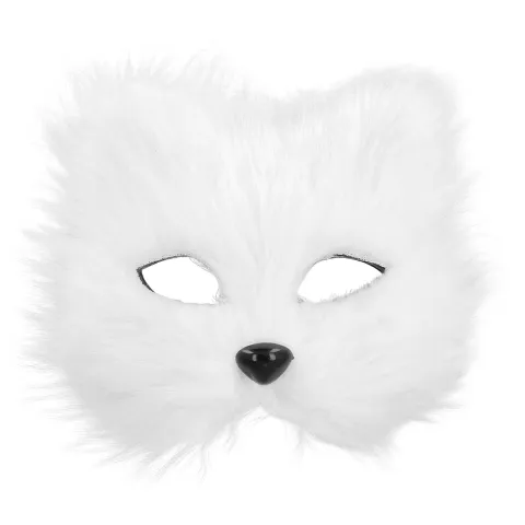 Katte maske hvid - plys
