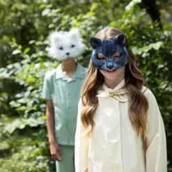 Katte maske hvid - plys