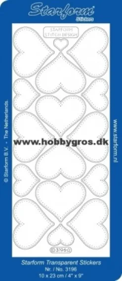 Klare stickers med hjerter