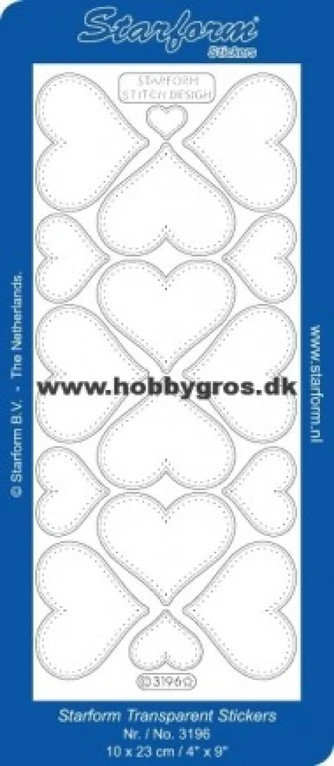 Klare stickers med hjerter