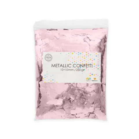 Konfetti firkant metallic - rosa guld