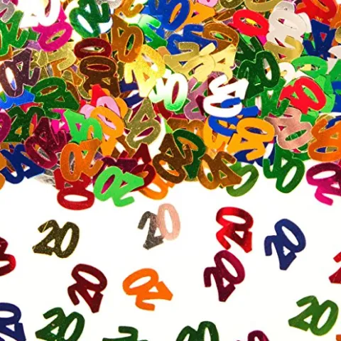 Konfetti med 20, multifarve