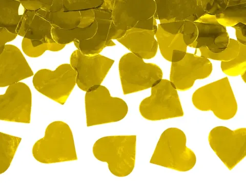 Konfettirør med Guld hjerter