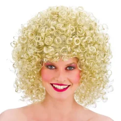 Krøllet paryk BLOND stor