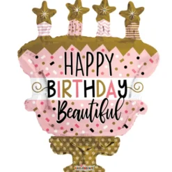 Lagkage folieballon med happy birthay