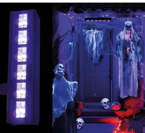 6 led uv lys til halloween - sort - indendørs