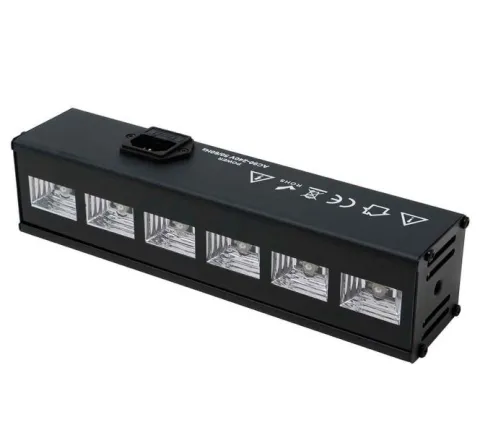 6 led uv lys til halloween - sort - indendørs