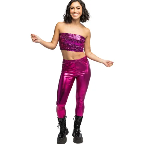 Leggings Metallic Pink