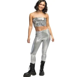 Leggings Metallic sølv