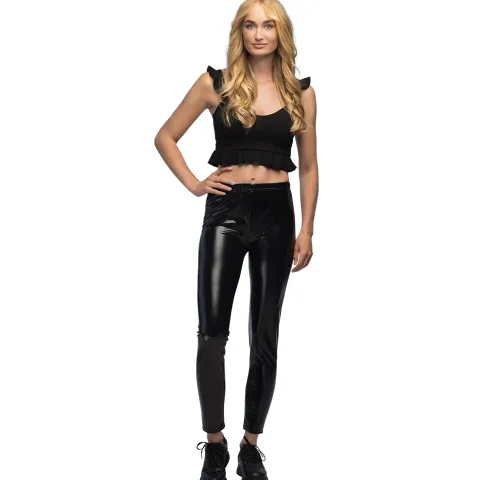 Leggings Metallic Sort