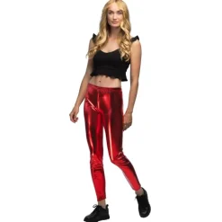 Leggings Metalrød