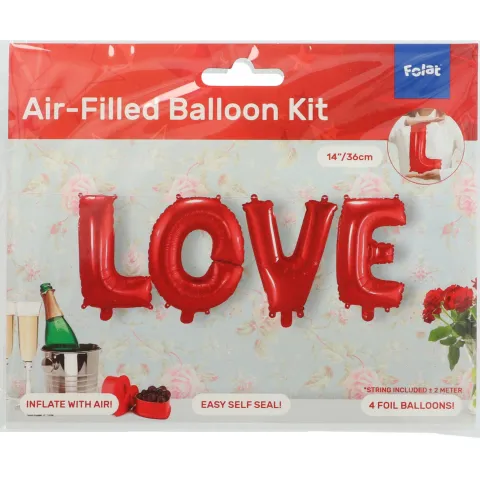 Love folieballon i rød