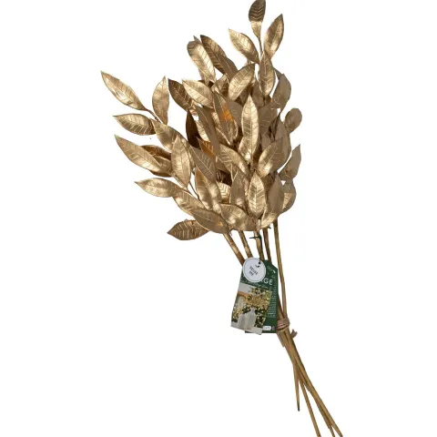 Løv grene i guld 5stk