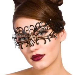 Maske , Filigree -SORT med klare sten