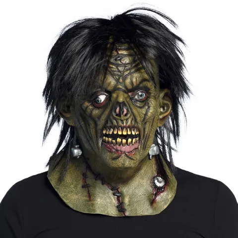 Maske halloween Frankenstein med hår